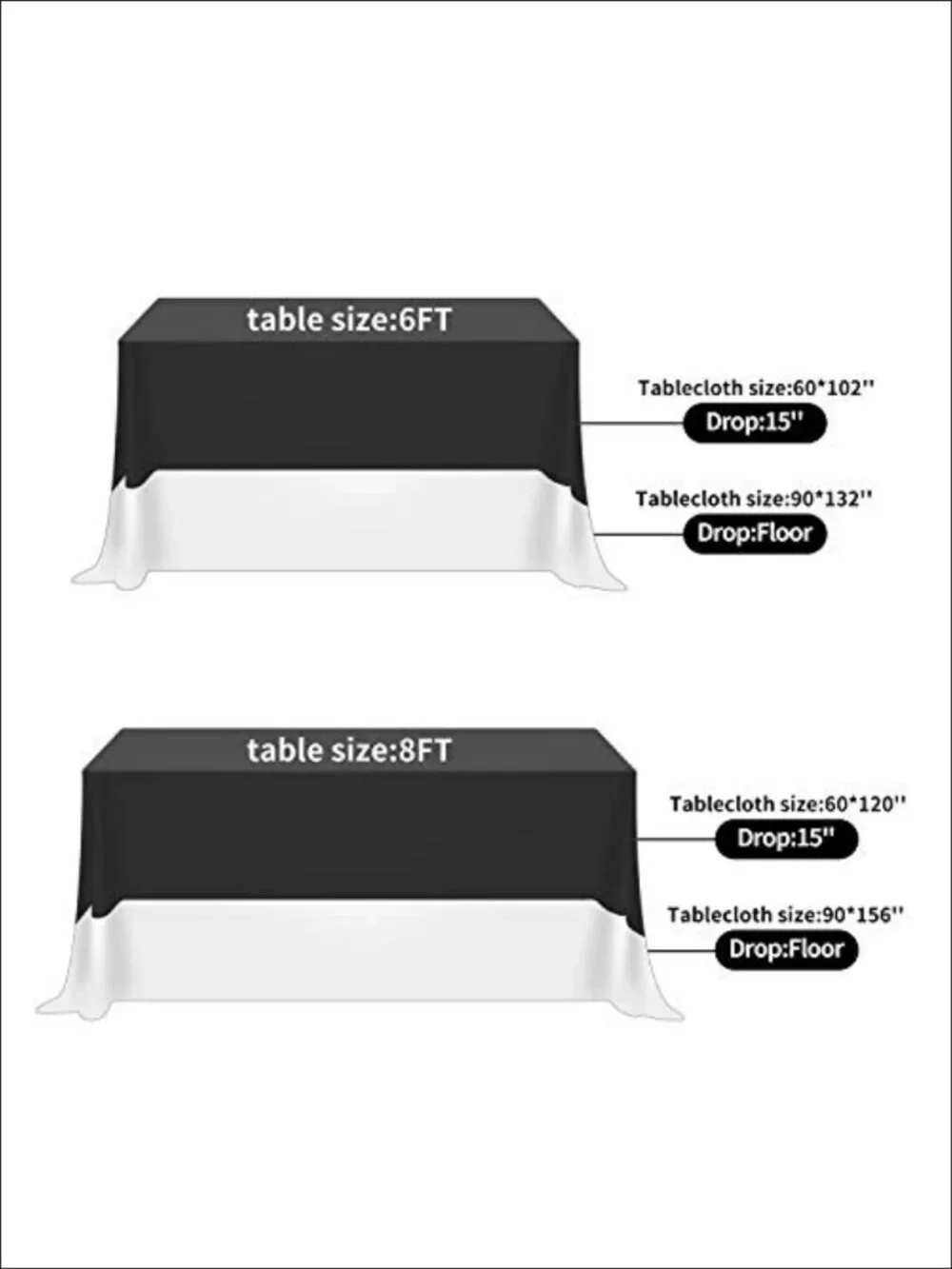 Waterproof Rectangle Tablecloth 90x132 Stain Resistant Wrinkle Polyester